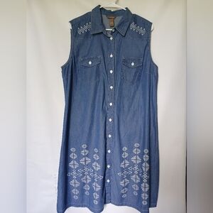 Bit & Bridle Womens Denim Jean Dress Size L Color Blue